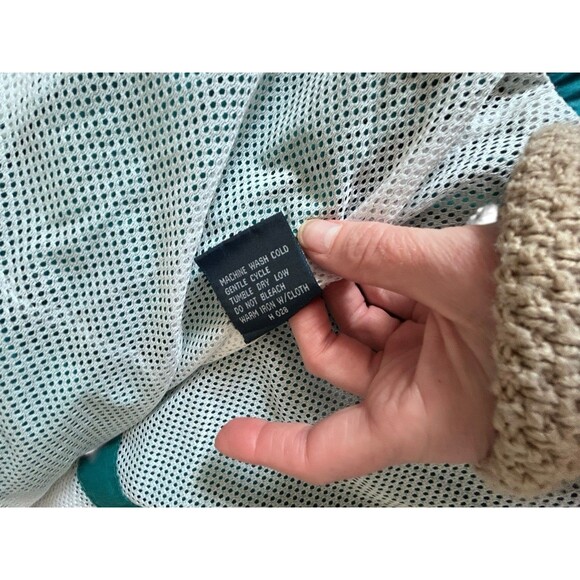 Vtg Members Only Mariner Jacket Full Zip Up Mens XL Teal & White 90s - Picture 9 of 14